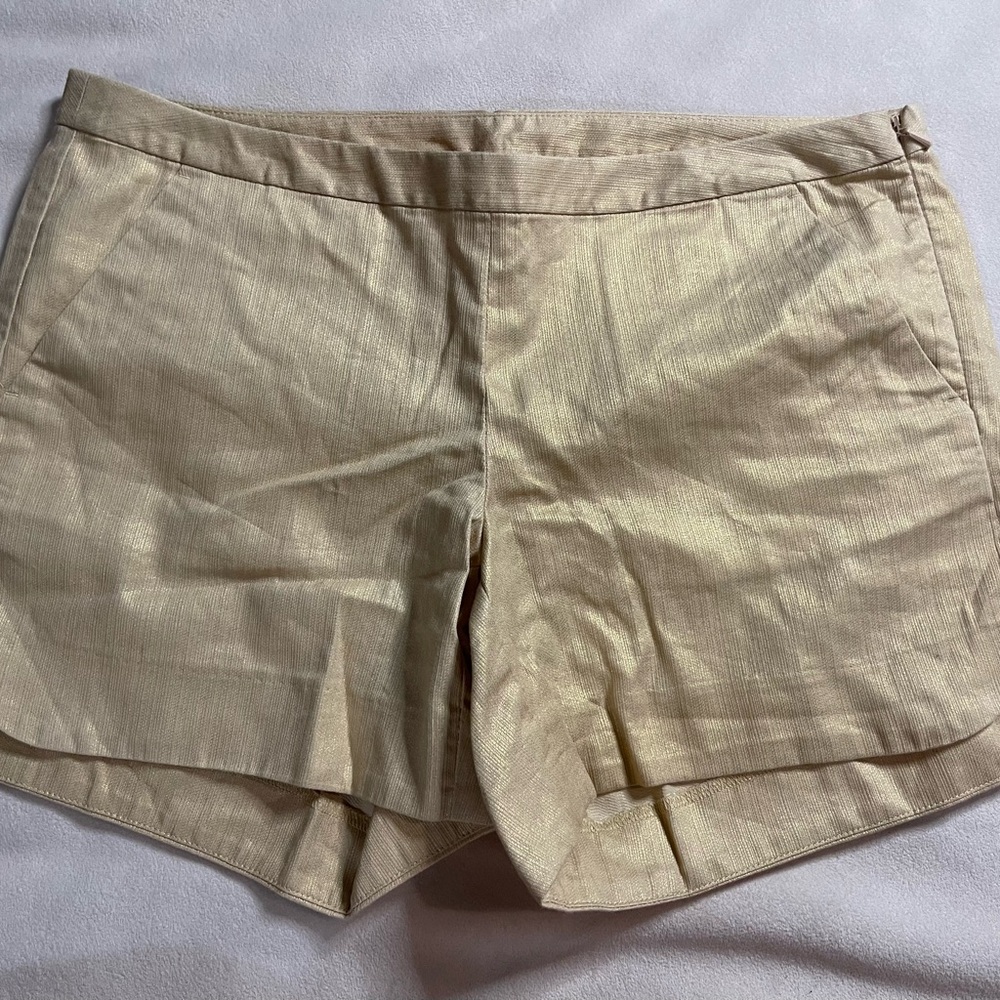 Lilly Pulitzer Shimmering Gold High Waist Shorts